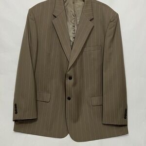 Versini Blazer Mens 48R Wool Sport Coat Suit Jacket Taupe 2 Button Single Vented